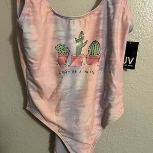 Pink Tie-Dye Cactus One-Piece Swimsuit - Don't Be a Prick